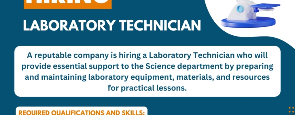 VACANCY: Laboratory Technician